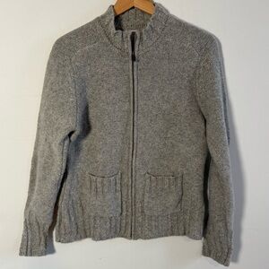 Carhartt Women’s Lambswool Heather Gray Zip-Up Sweater, Size L